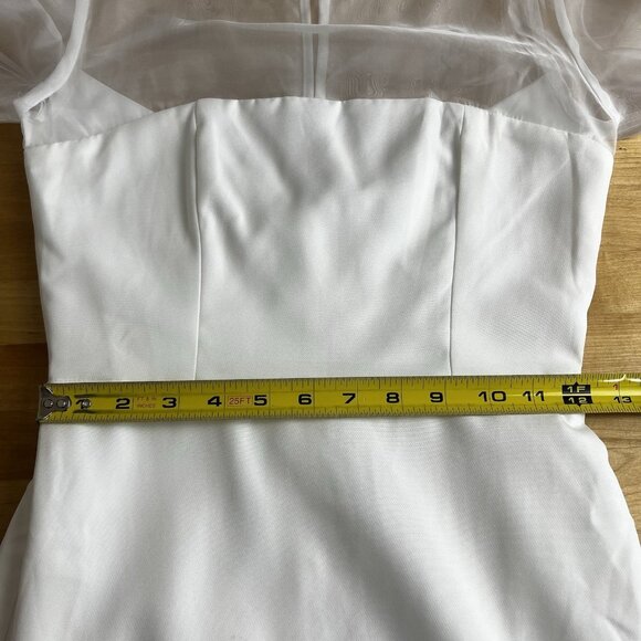 Lulus Maxi Dress‎ Immaculate Romance White Sheer Organza Long Sleeve Size XS NEW - Picture 11 of 12